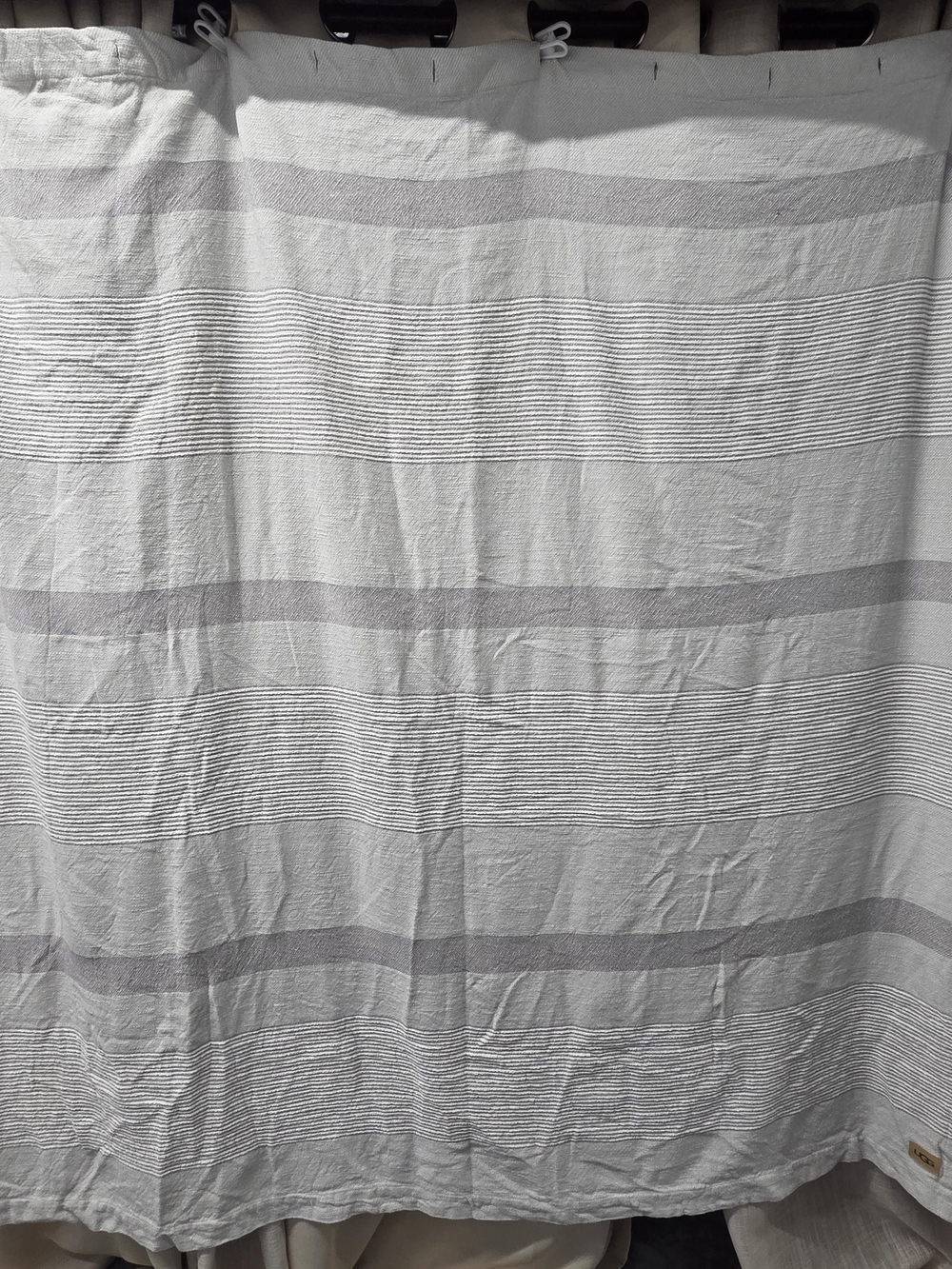 UGG Striped 100% Cotton Shower Curtain